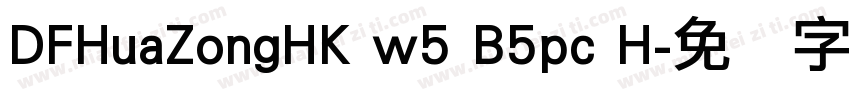 DFHuaZongHK w5 B5pc H字体转换